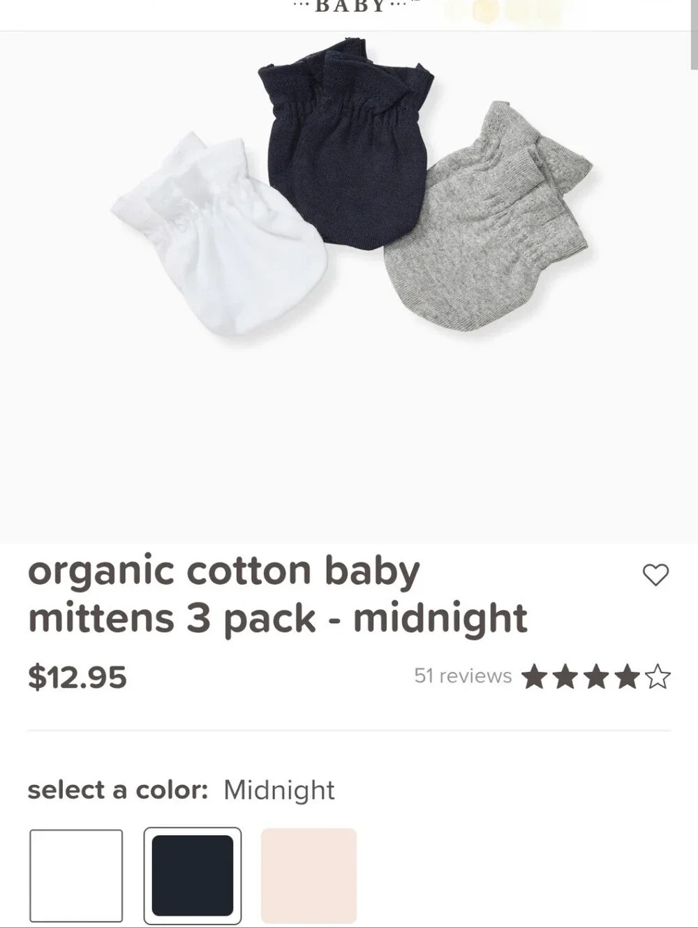 Baby Mittens - Gray, Black & Cream (2 Packs of 3)